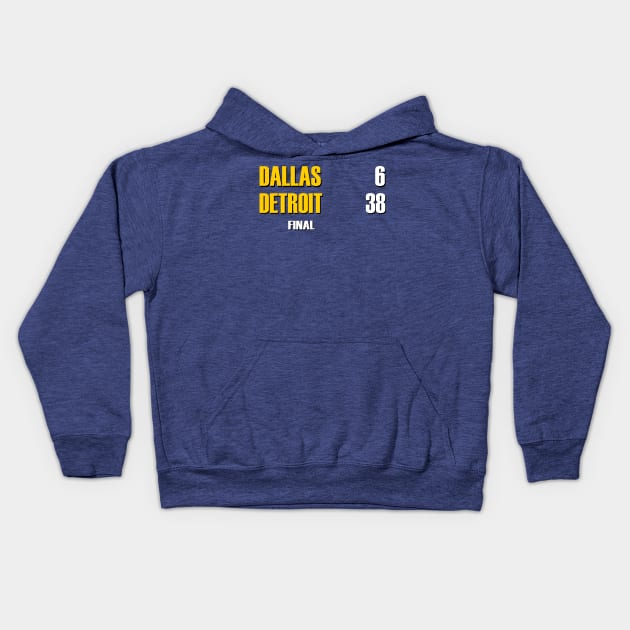The Last Detroit Lions Playoff Win Kids Hoodie by Retro Sports
